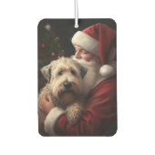 Wheon Terrier mit Weihnachtsmann Weihnachten Autolufterfrischer (Vorderseite)