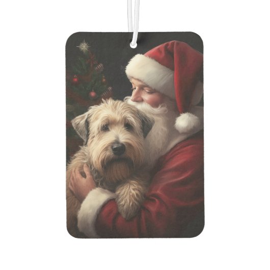 Wheon Terrier mit Weihnachtsmann Weihnachten Autolufterfrischer (Rückseite)