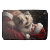 Wheon Terrier mit Weihnachtsmann Weihnachten Badematte (Vorderseite)