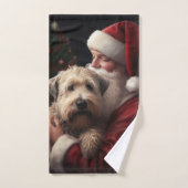 Wheon Terrier mit Weihnachtsmann Weihnachten Badhandtuch Set (Handtuch)
