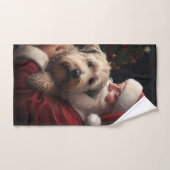 Wheon Terrier mit Weihnachtsmann Weihnachten Badhandtuch Set (Handtuch)