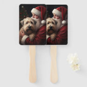 Wheon Terrier mit Weihnachtsmann Weihnachten Fächer (Vorne und Hinten)