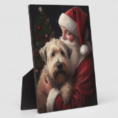 Wheon Terrier mit Weihnachtsmann Weihnachten Fotoplatte (Seite)