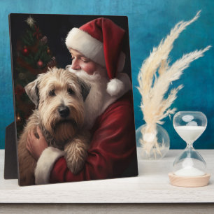 Wheon Terrier mit Weihnachtsmann Weihnachten Fotoplatte