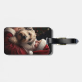 Wheon Terrier mit Weihnachtsmann Weihnachten Gepäckanhänger (Rückseite horizontal)