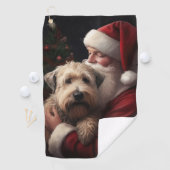 Wheon Terrier mit Weihnachtsmann Weihnachten Golfhandtuch (Insitu)