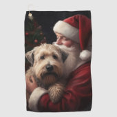 Wheon Terrier mit Weihnachtsmann Weihnachten Golfhandtuch (Vorderseite)