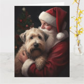 Wheon Terrier mit Weihnachtsmann Weihnachten Karte (Gelbe Blume)