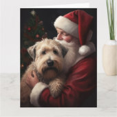 Wheon Terrier mit Weihnachtsmann Weihnachten Karte (Vorderseite)