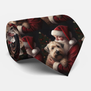 Wheon Terrier mit Weihnachtsmann Weihnachten Krawatte