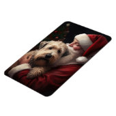 Wheon Terrier mit Weihnachtsmann Weihnachten Magnet (Linke Seite)