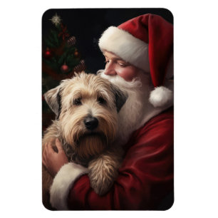 Wheon Terrier mit Weihnachtsmann Weihnachten Magnet