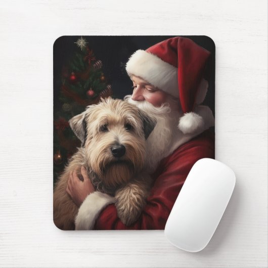 Wheon Terrier mit Weihnachtsmann Weihnachten Mousepad (Mit Mouse)