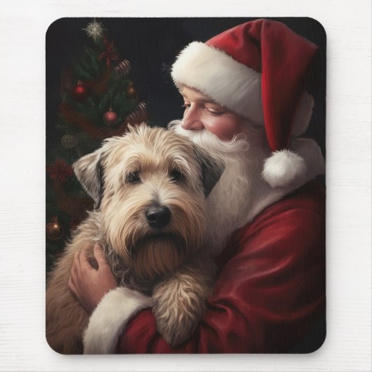 Wheon Terrier mit Weihnachtsmann Weihnachten Mousepad (Vorne)