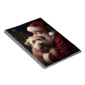 Wheon Terrier mit Weihnachtsmann Weihnachten Notizblock (Rechte Seite)