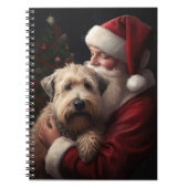 Wheon Terrier mit Weihnachtsmann Weihnachten Notizblock (Vorderseite)
