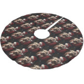 Wheon Terrier mit Weihnachtsmann Weihnachten Polyester Weihnachtsbaumdecke (Schrägansicht)