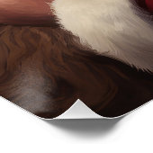 Wheon Terrier mit Weihnachtsmann Weihnachten Poster (Ecke)
