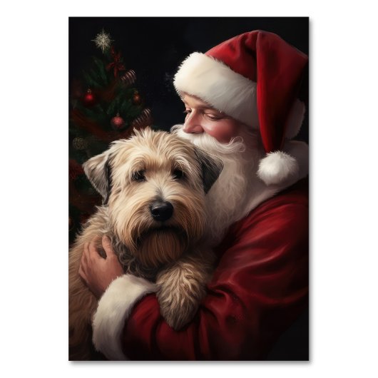 Wheon Terrier mit Weihnachtsmann Weihnachten Tischnummer (Rückseite)