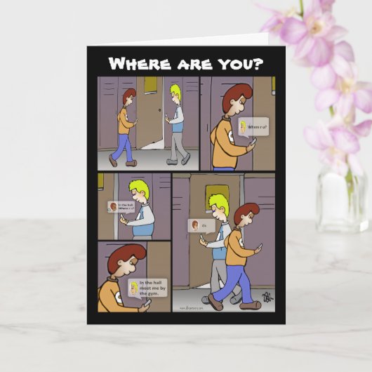 Where Are You Black Greeting Card Karte (Orchidee)