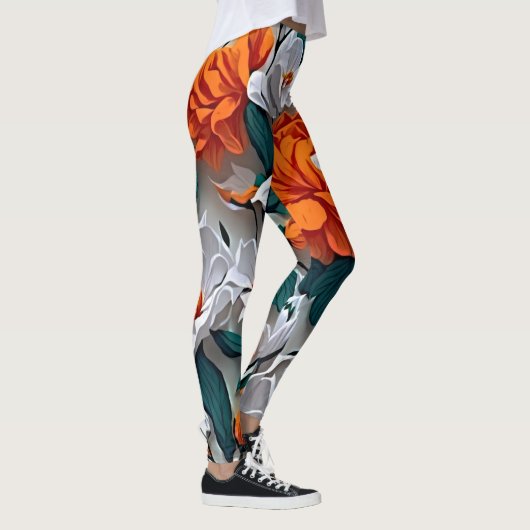 Where Art and Comfort Embrace: Ethereal Blooms Leggings (Rechts)