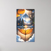 Where Autumn Meets Winter: A Leaf’s Last Glow Leinwanddruck (Vorderseite)