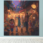 Where Cats Wander and Lanterns Glow Leinwanddruck (Insitu (Holzboden))