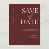 Where Forever Begins Burgundy Save The Date Ankündigungspostkarte (Vorderseite)