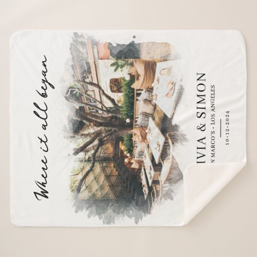 Where It All Began Romantic Couple's Gift Sherpadecke (Vorderseite (Horizontal))