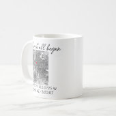 Where It All began Valentine's Day Engagement gift Kaffeetasse (Vorderseite Links)