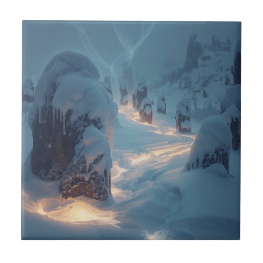 Where Light Wanders in Winter Fliese (Vorderseite)