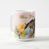 Where Love Blooms Mug | Spring Romance Photo Mug Kaffeetasse (Vorderseite Links)