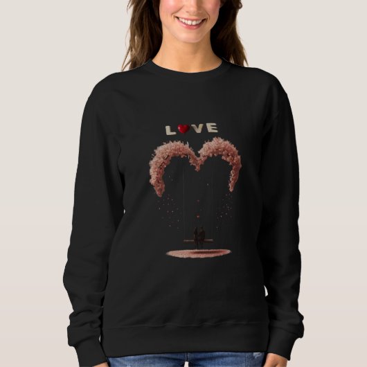 Where Love Gently Falls Petals Between Two Hearts  Sweatshirt (Vorderseite)