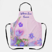 Where Love Grows Apron | Floral Kitchen Apron Schürze (Vorderseite)