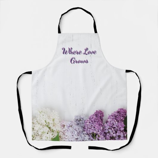 Where Love Grows Apron | Lilac Spring Kitchen Schürze (Vorderseite)