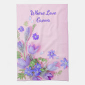 Where Love Grows Kitchen Towel | Floral Tea Towel Geschirrtuch (Vertikal)