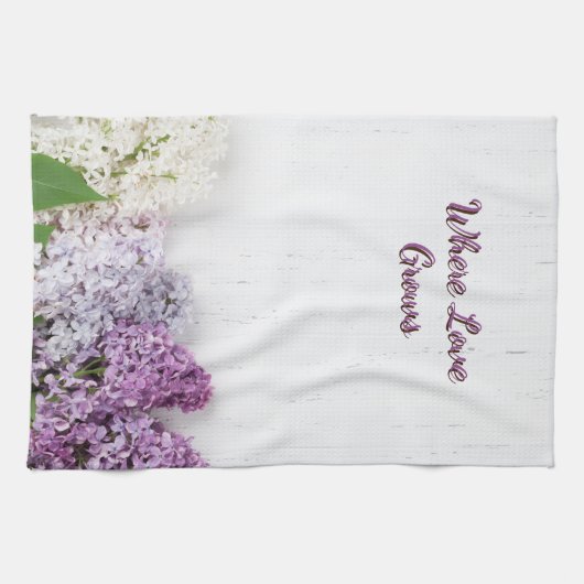 Where Love Grows Kitchen Towel | Lilac Spring Tea  Geschirrtuch (Horizontal)