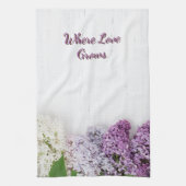 Where Love Grows Kitchen Towel | Lilac Spring Tea  Geschirrtuch (Vertikal)