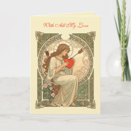 Where Love Hurts Vintage Art Nouveau Romance Karte