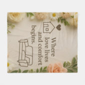 Where Love Lives and Comfort Begins – Elegant Home Fleecedecke (Vorderseite (Horizontal))