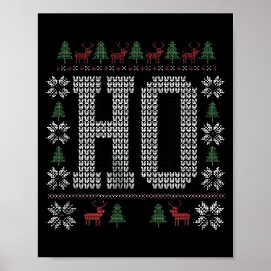 Where My Ho's At Ho Matching Couple Christmas Ugly Poster (Vorne)