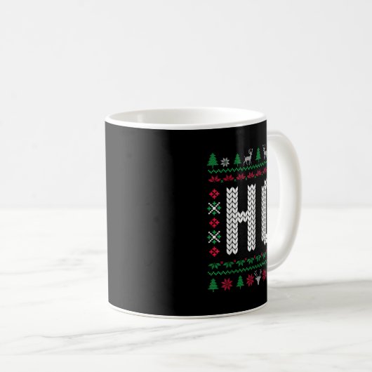 Where My Ho's At Ho Matching Couple Ugly Christmas Kaffeetasse (VorderseiteRechts)