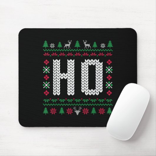 Where My Ho's At Ho Matching Couple Ugly Christmas Mousepad (Mit Mouse)