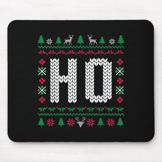 Where My Ho's At Ho Matching Couple Ugly Christmas Mousepad (Vorne)