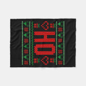 Where My Ho's At Ugly Christmas Sweater Couples Ma Fleecedecke (Vorderseite (Horizontal))