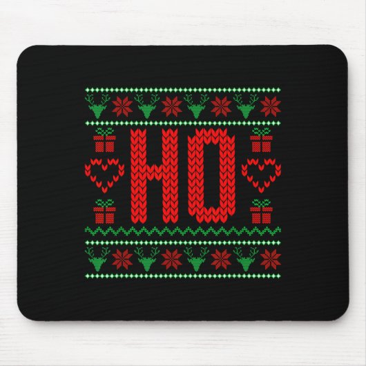 Where My Ho's At Ugly Christmas Sweater Couples Ma Mousepad (Vorne)