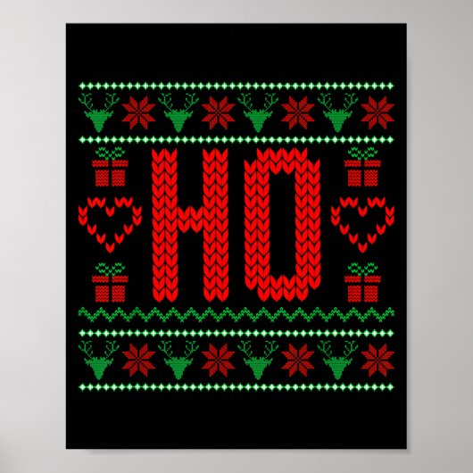 Where My Ho's At Ugly Christmas Sweater Couples Ma Poster (Vorne)