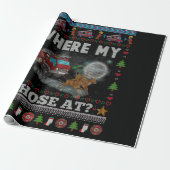 WHERE MY HOSE FIREFIGHTER Ugly Christmas Sweater Geschenkpapier (Ungerollt)