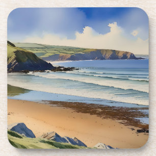 "Where Sky Meets Quiet Sand" - Devon Seascape Getränkeuntersetzer