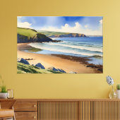 "Where Sky Meets Quiet Sand" - Devon Seascape Leinwanddruck (Insitu (Wohnzimmer))